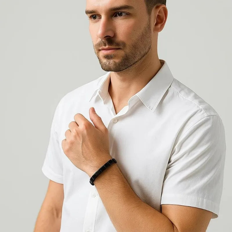 Bracelet en hématite — équilibre énergétique, clarté mentale, confiance, concentration