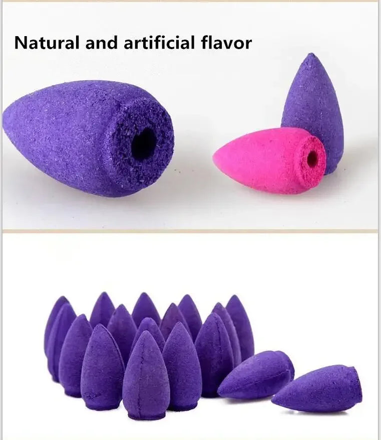 Incienso natural mixto Rosa jazmín lavanda Osmanthus Sakura cono de humo torre de reflujo incienso de reflujo bola de incienso