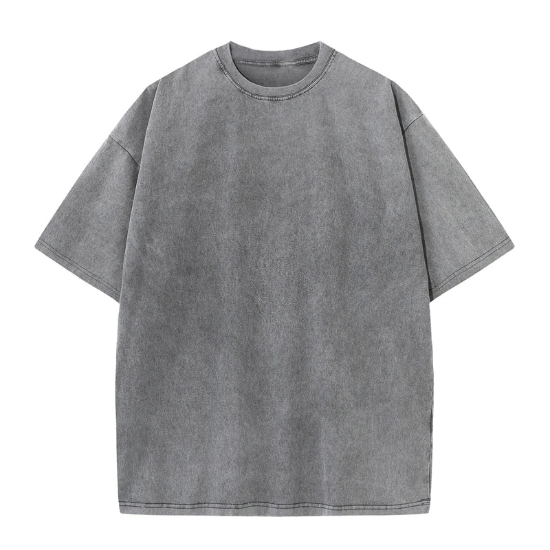 T-Shirt Coton Lourd 230G Homme — Vintage Lavé Surdimensionné Streetwear