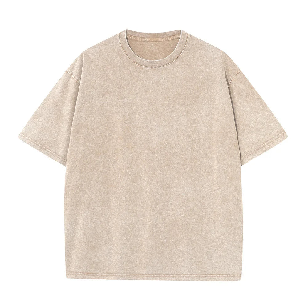 T-Shirt Coton Lourd 230G Homme — Vintage Lavé Surdimensionné Streetwear