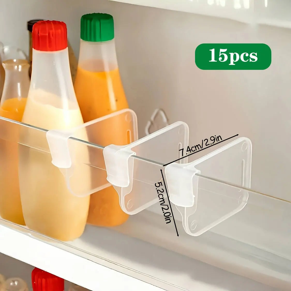 Clear and Sturdy Refrigerator Organizer, 5 10 15 20 Pieces, Adjustable Dividers, Fridge Storage, Kitchen Cabinets, Space-Saving Compartments