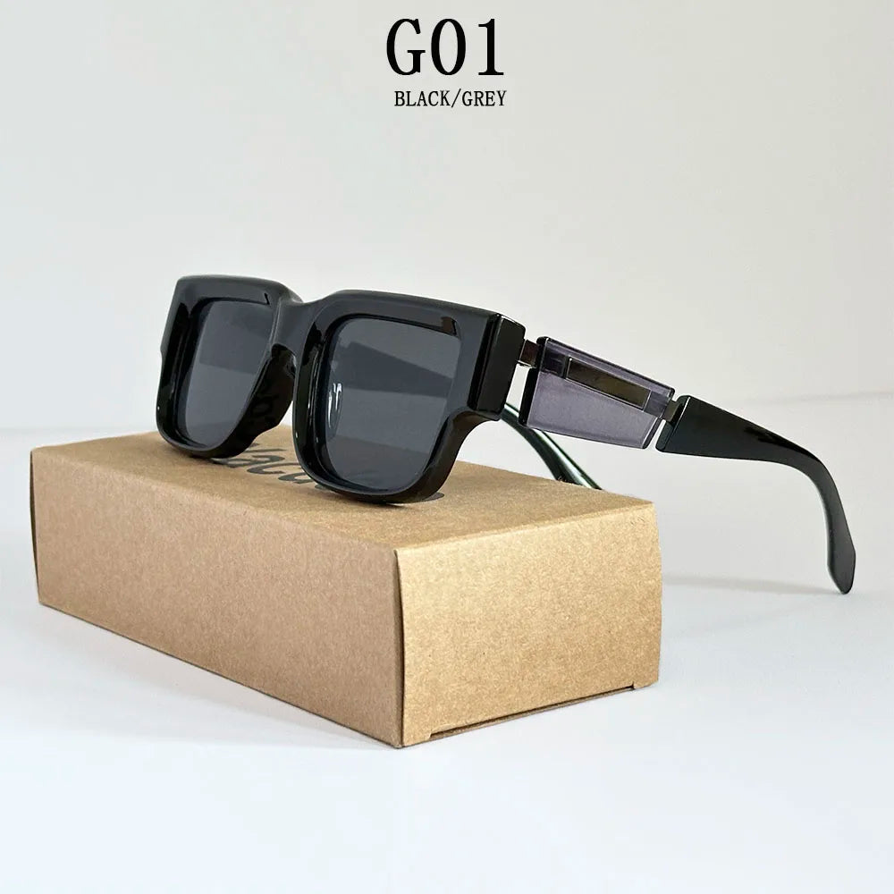 Lunettes de soleil carrées pour hommes et femmes — vintage, mode, vacances été