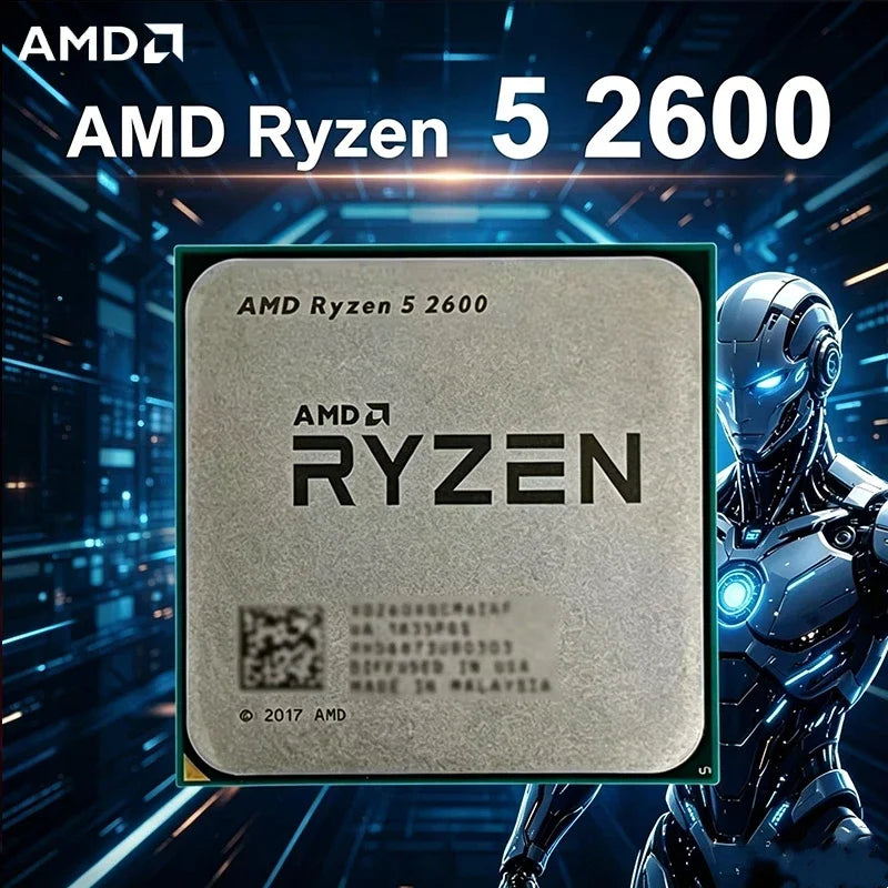 Processeur AMD Ryzen 5 2600 — 6 cœurs 12 threads, 3,4 GHz, Socket AM4