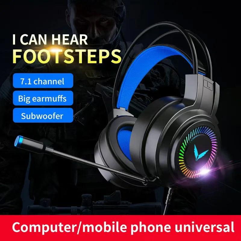 G58 auriculares gaming con cable 7.1 canales PUBG, cascos para ordenador portátil
