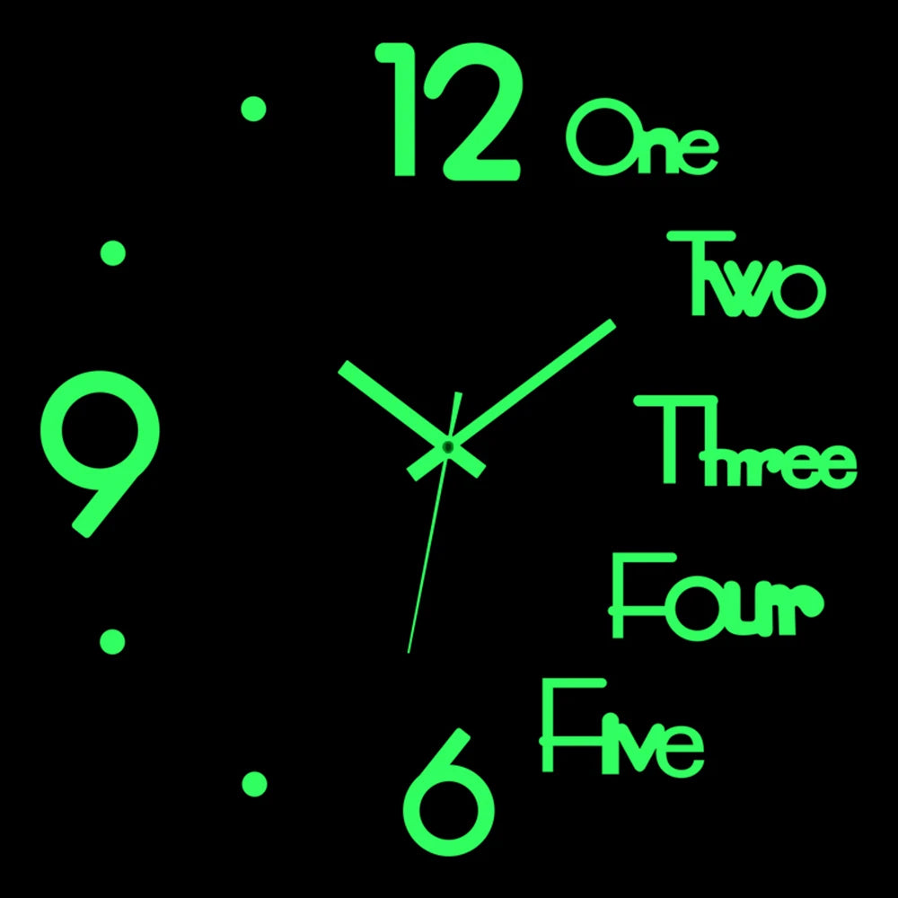 Wall clock DIY Luminous Wall Clock Quartz Watch Acrylic Mirror Stickers Wall Clock Wall Decoration Hot Home Decoration