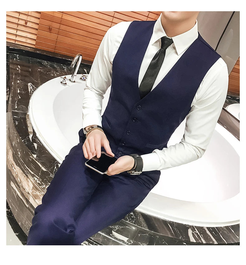 Gilet d'affaires formel pour homme slim — grande taille, décontracté, M-6XL