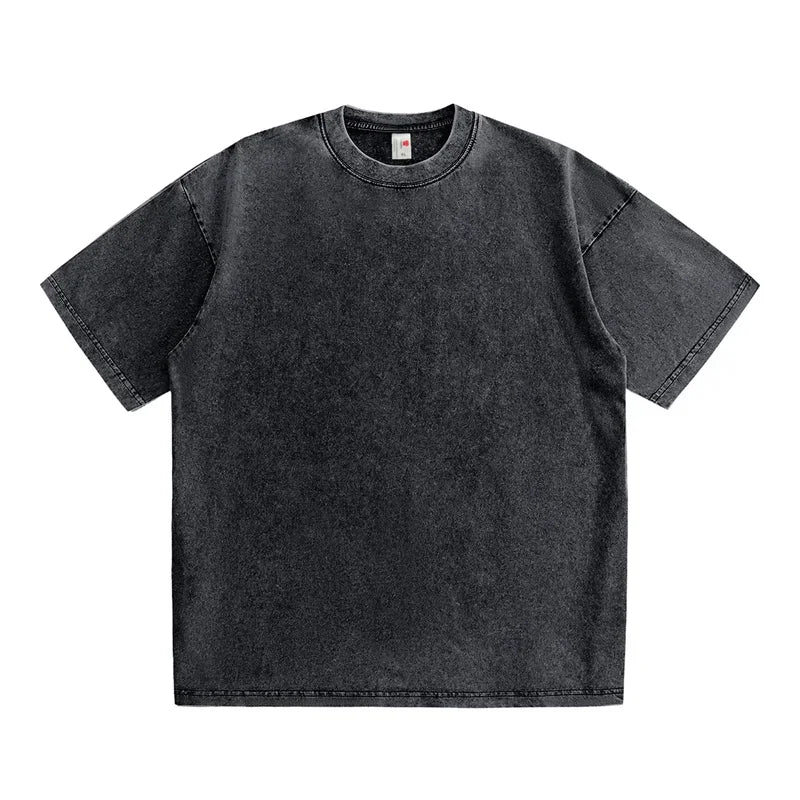T-Shirt Coton Américain 230G Homme — Vintage Lavé Manches Courtes Basique