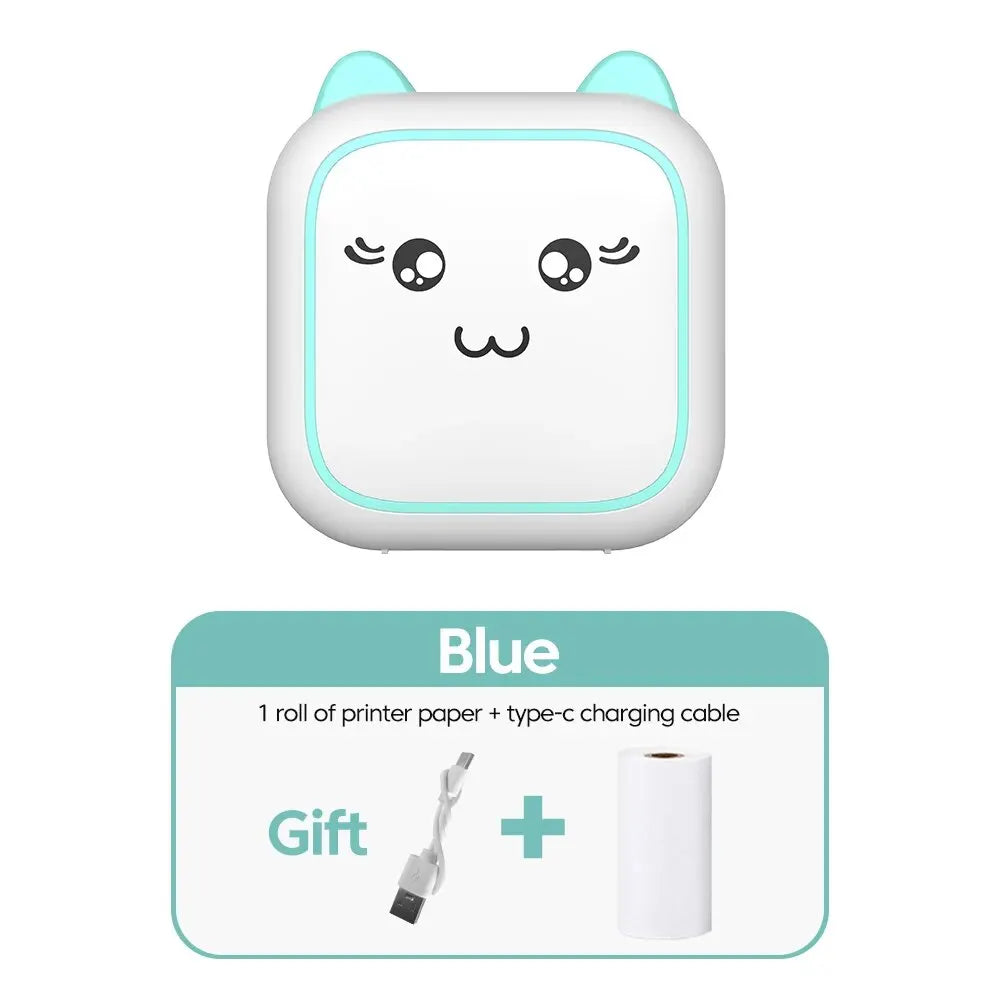 Mini impresora, impresora térmica portátil para pegatinas sin tinta compatible con iOS y Android, etiquetas de impresión fotográfica inalámbrica