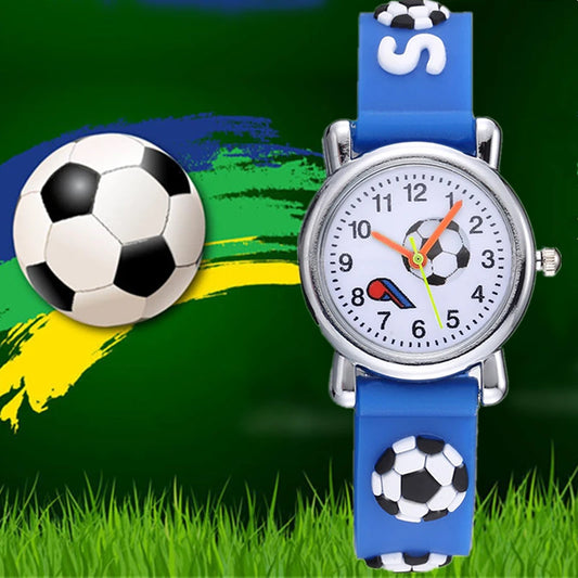 Montres de Football en Silicone pour enfants, Design Unique, Montre-bracelet à Quartz pour garçons, cadeau d'anniversaire
