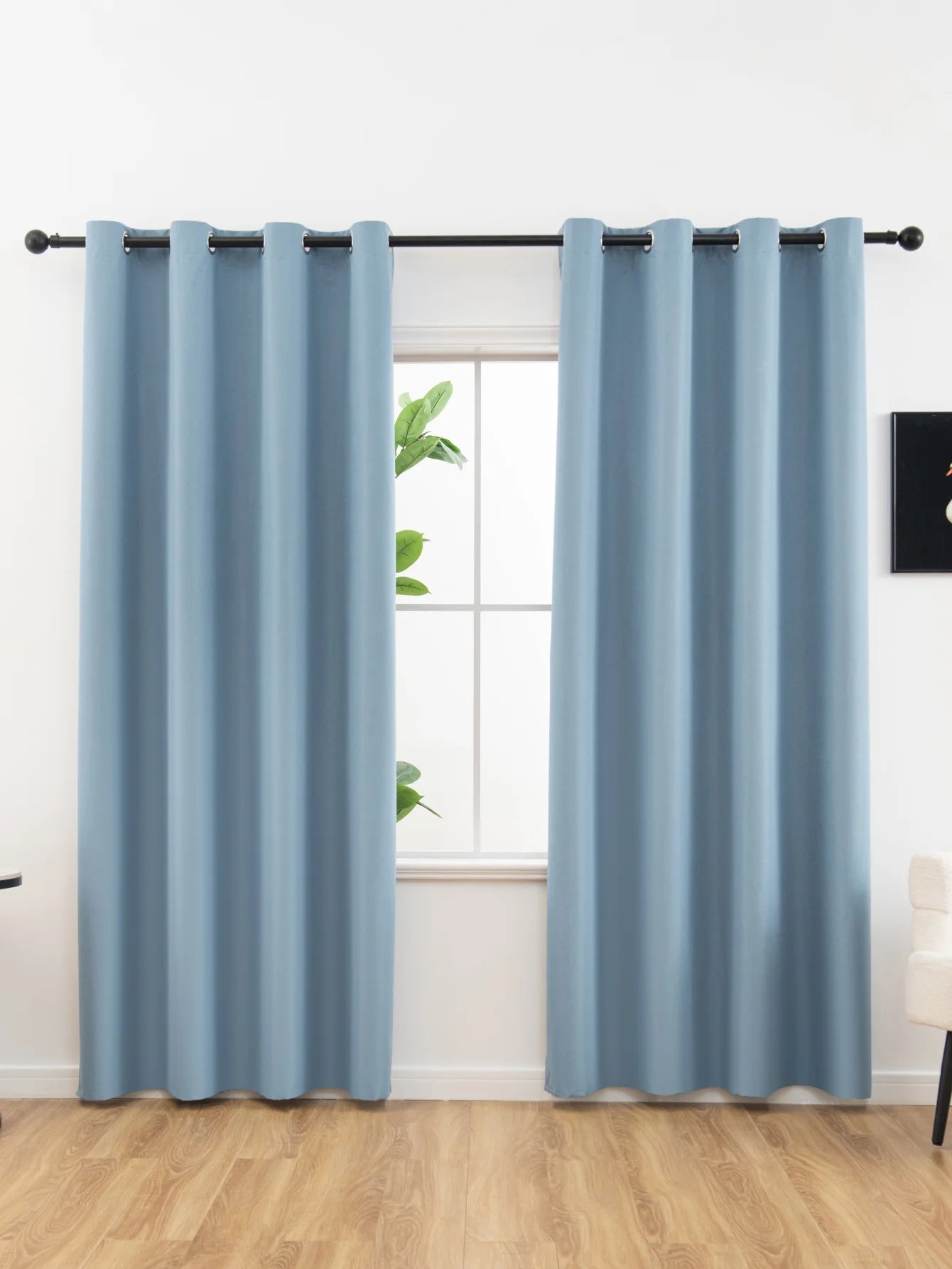Rideaux occultants 100% solides avec œillets, rideaux de confidentialité totale pour chambre à coucher, beaux rideaux pour salon, 1 pièce