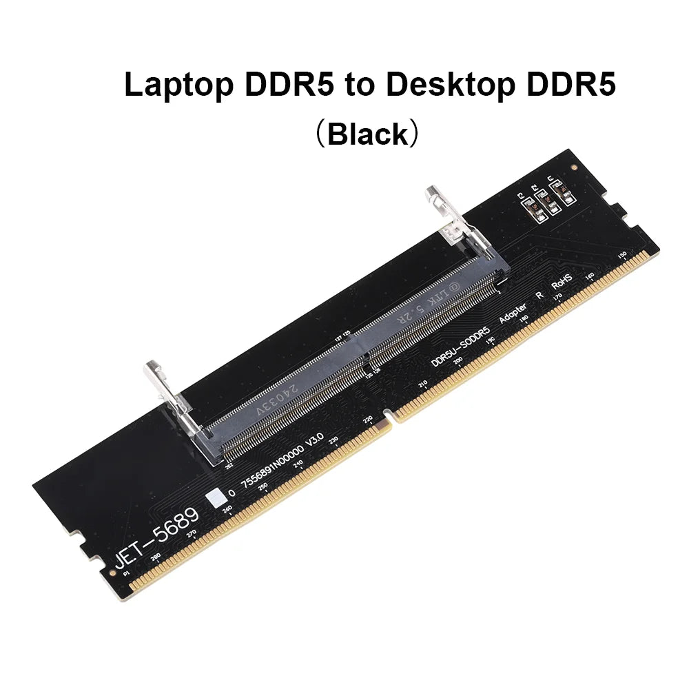 Carte adaptateur de mémoire pour ordinateur portable DDR3 DDR4 DDR5, carte SO-DIMM vers carte PC DIMM, mini connecteur de mémoire RAM