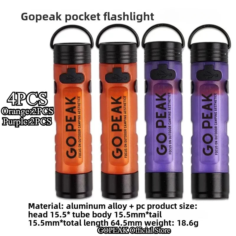 GOPEAK poche Mini lampe de poche extérieure clé pince capuchon ambiant Led longue Endurance secours en cas de catastrophe d'urgence 5050 petite lumière