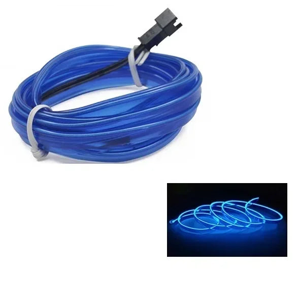 Lámpara LED decorativa para interior de coche, 1M/3M/5M, cableado EL, tira de neón para bricolaje automotriz, luz ambiental flexible, diodo de ambiente de fiesta