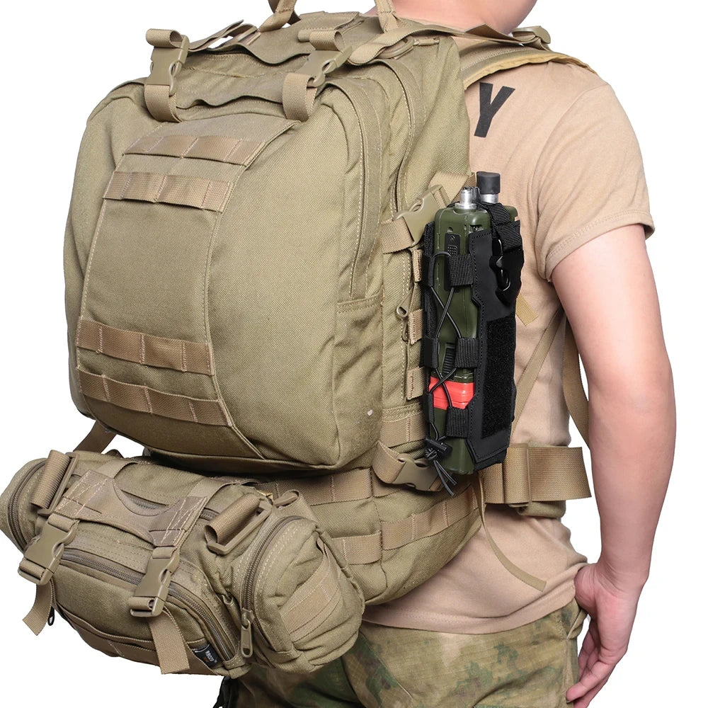 DIZETION Sports de plein air Molle bouteille d'eau pochette Radio cantine couverture étui taille Pack chasse randonnée voyage bouilloire support sacs
