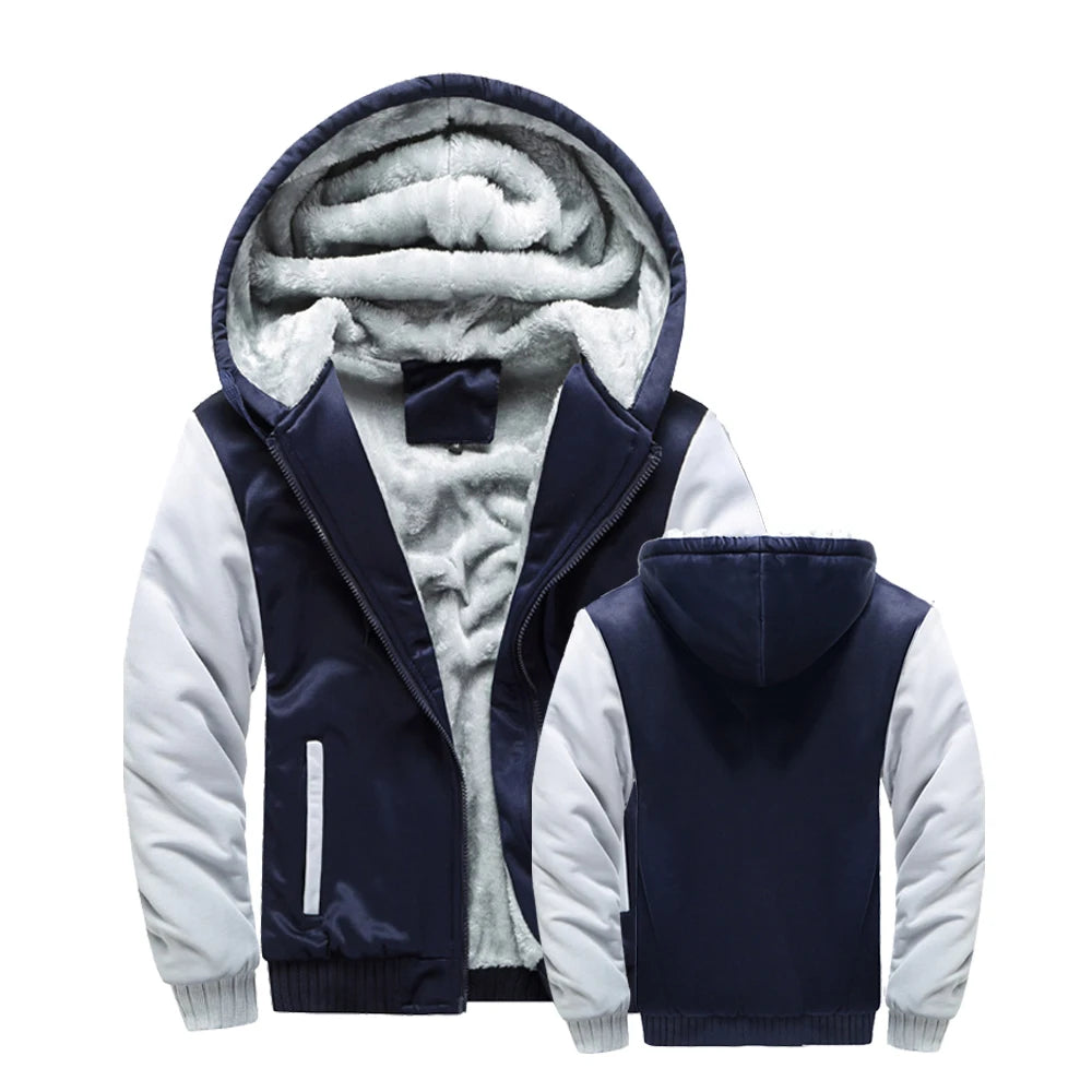 Chaqueta de invierno para hombre, abrigo cálido y grueso de forro polar, chaqueta con cremallera, sudadera con capucha informal, ropa deportiva, sudadera con capucha de manga larga para deportes, sudadera con capucha