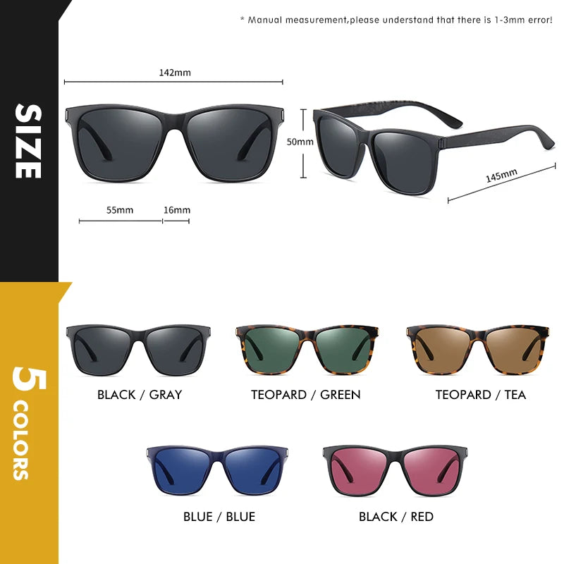 Classique Vintage lunettes de soleil polarisées homme mode léopard cadre rétro lunettes femme UV400 Anti-éblouissement lunettes de soleil homme