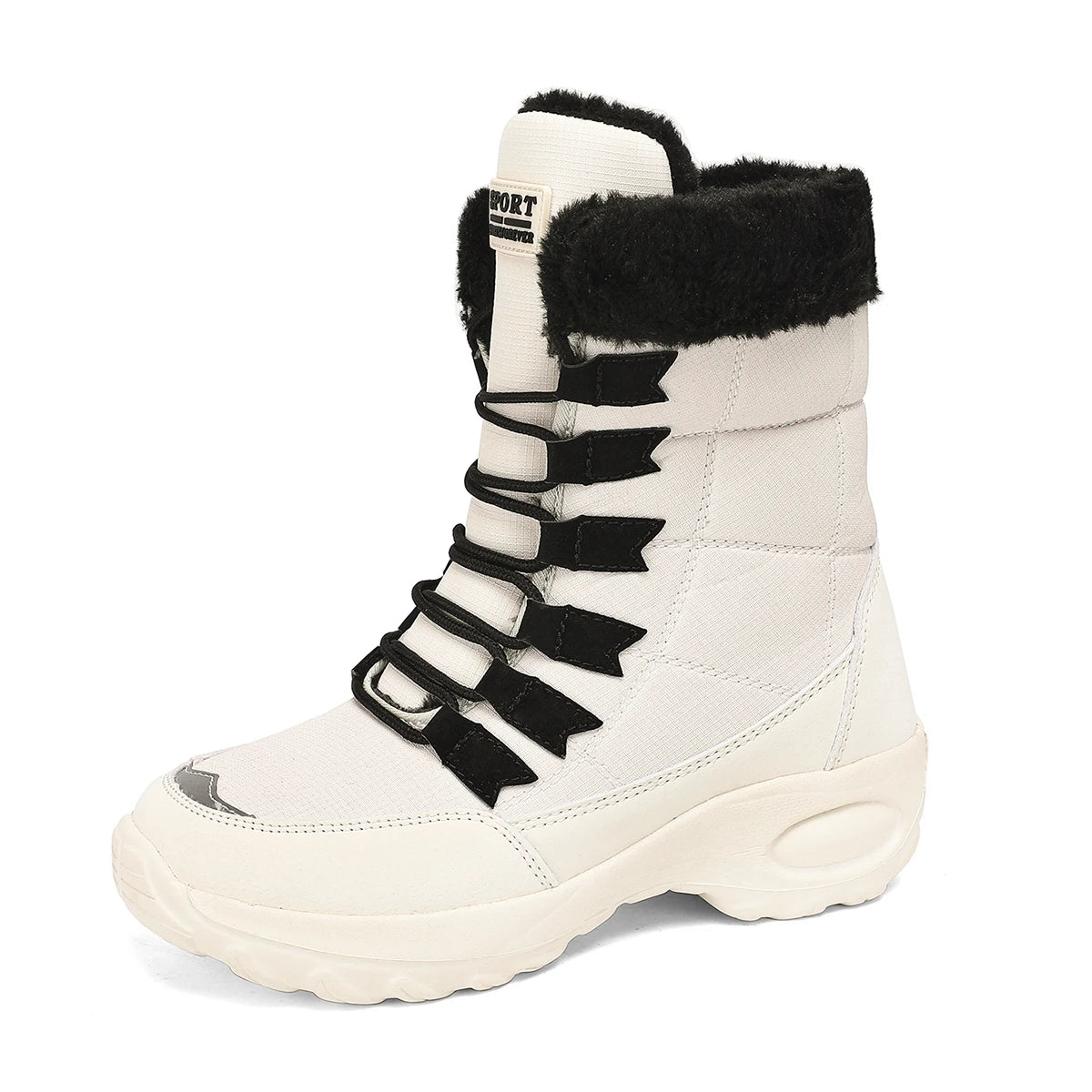 Botas de mujer con cordones cómodas impermeables botines Zapatos de mujer invierno cálido de calidad media pantorrilla botas de nieve