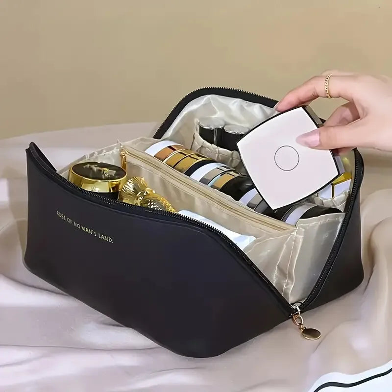 Organizador de maquillaje, neceser de mujer, estuche de maquillaje, bolsa de almacenamiento, caja de lujo para señoras, neceser de cosméticos, bolsa de viaje con cremallera