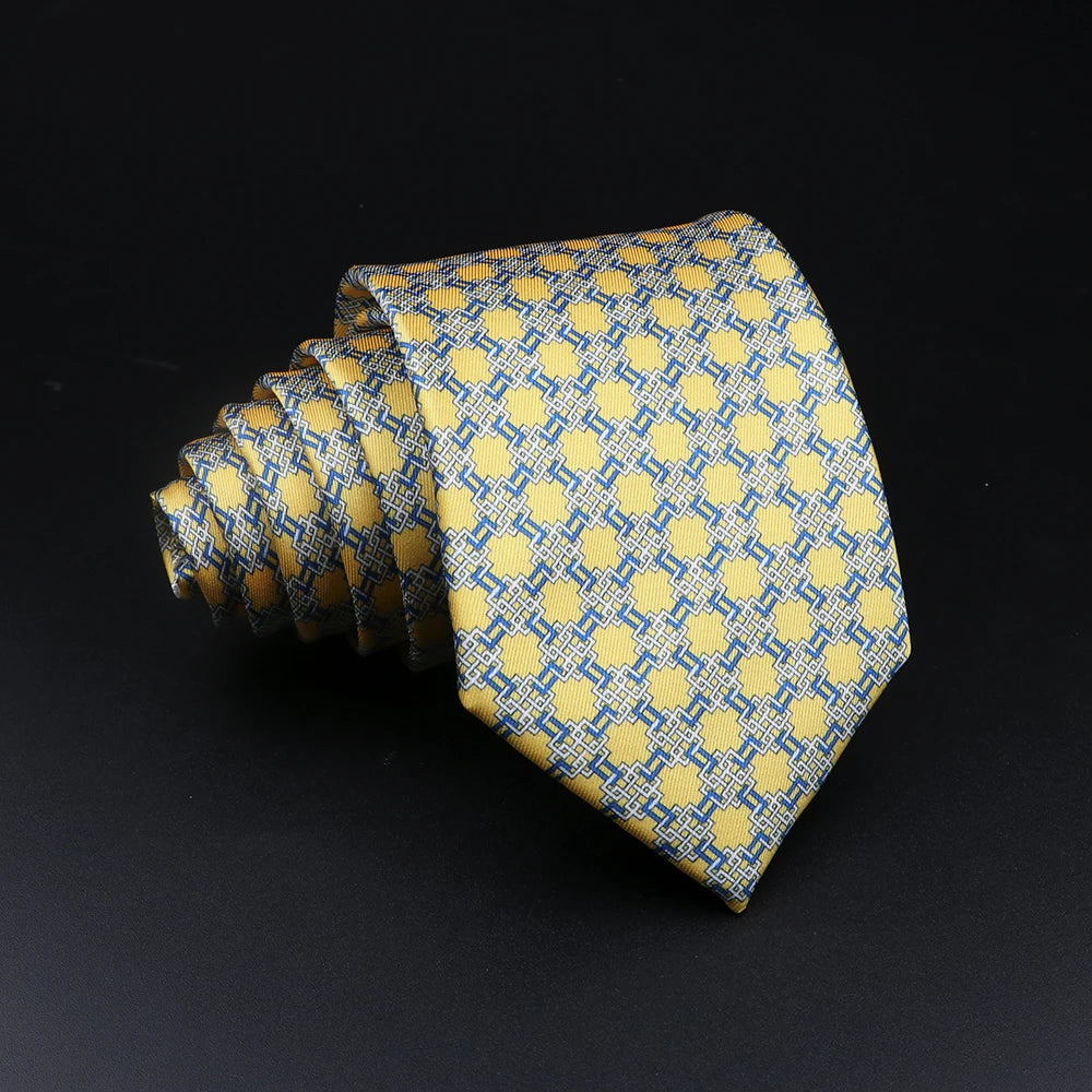 51 Estilos hombres corbatas de seda Jacquard a rayas a cuadros corbata floral accesorios uso diario camisa traje corbata regalo de fiesta de boda