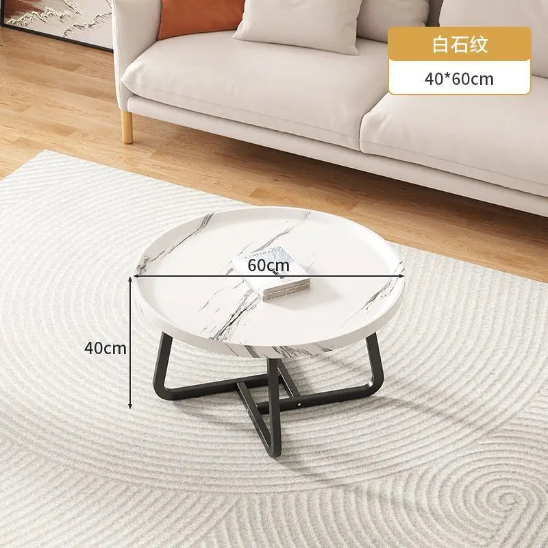 Table basse multifonctionnelle — salon minimaliste moderne, table d'appoint combinée circulaire, maison