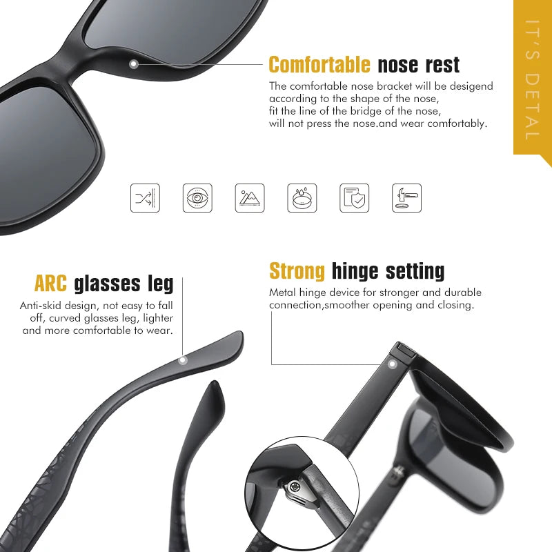 Classique Vintage lunettes de soleil polarisées homme mode léopard cadre rétro lunettes femme UV400 Anti-éblouissement lunettes de soleil homme