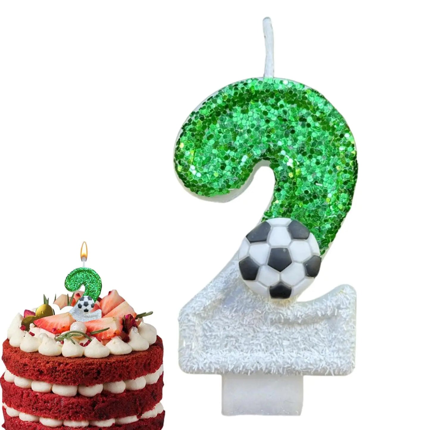 Bougies Numéro Football — Décoration Gâteau Anniversaire Originale