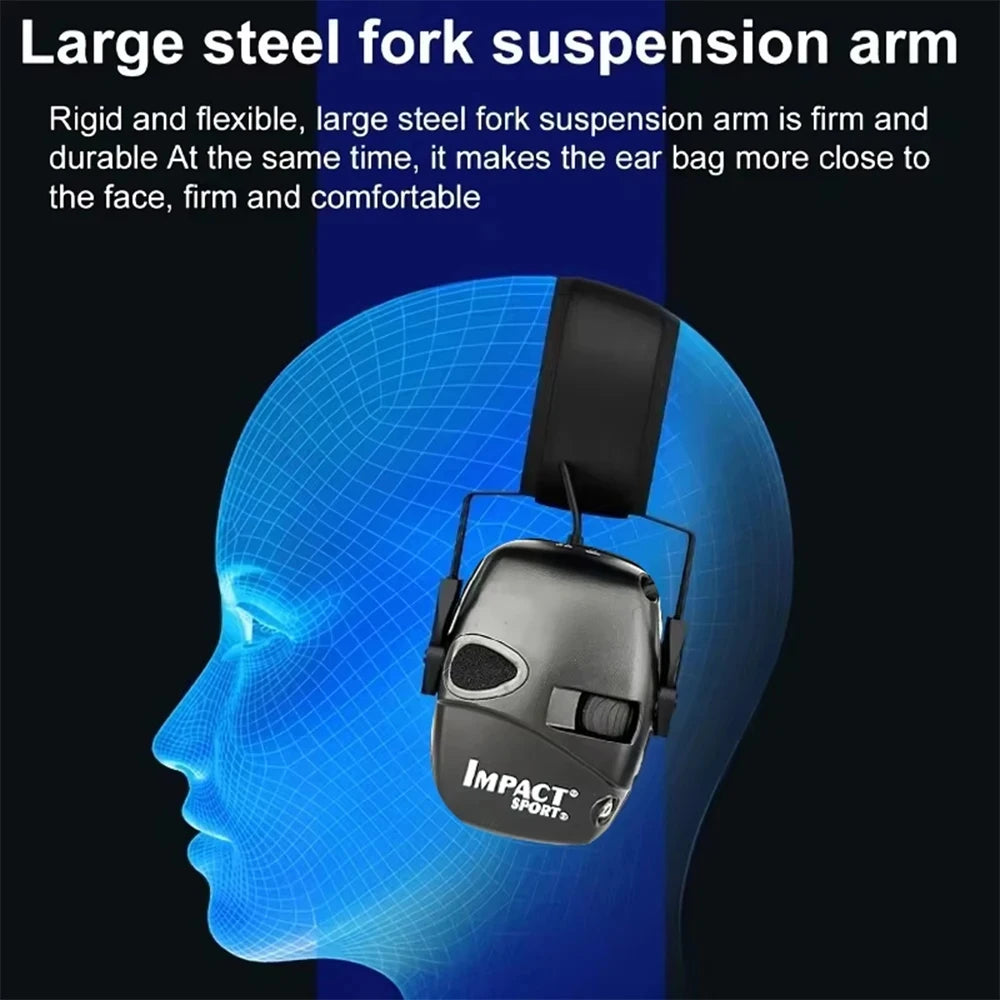 Casque anti-bruit électronique tactique pour le tir, sports de plein air, amplification du son, protection auditive pour la chasse, NRR 22dB