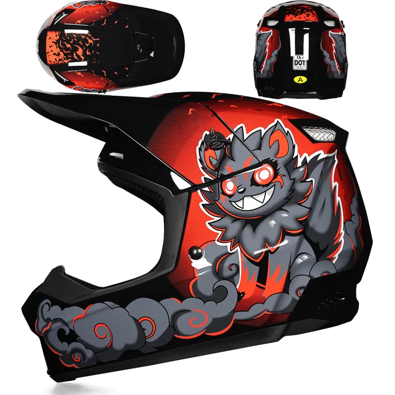 Casque Moto Hors Route Enfants Professionnel — Tout-Terrain Lunettes Cadeau