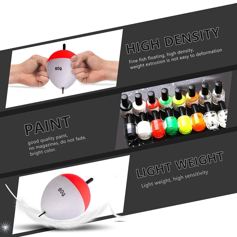 Flotteurs de pêche en mousse EVA 5 pièces — bouées, appâts, 2g à 60g, accessoires pêche