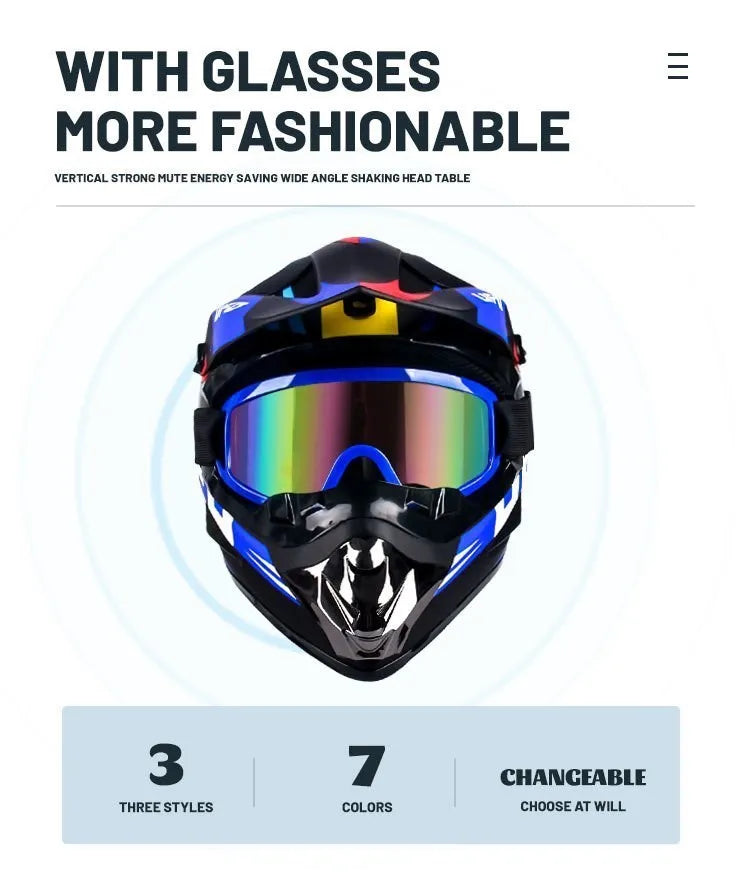 Casque de moto tout-terrain professionnel pour adultes et enfants, casque de moteur de course DOT de descente, cadeau gratuit
