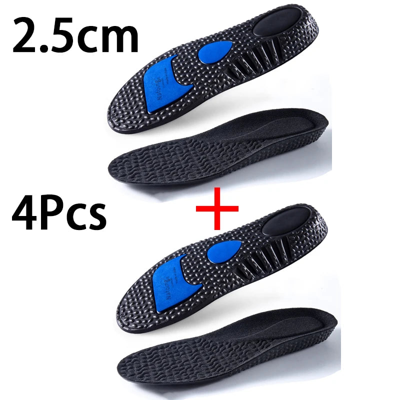 Plantillas elevadoras de altura, plantillas deportivas amortiguadoras para hombres y mujeres, almohadillas cómodas y transpirables para zapatos, 2 unidades/4 unidades