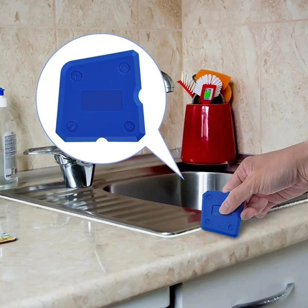 Espátula de silicona y cristal para cemento, herramientas de calafateo para el hogar, espátula de mano para la limpieza del hogar, herramienta de acabado, relleno de lechada, extensión de masilla, 4 piezas
