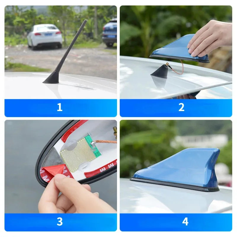 Antenne universelle en forme d'aileron de requin pour voiture, amplificateur de Signal Radio automatique monté sur le toit pour tous les modèles de véhicules, style de voiture