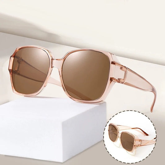 Lunettes de soleil polarisées rondes à la mode, couverture sur myopie, lunettes de Prescription portables pour hommes et femmes, Vintage, pour la pêche et la conduite