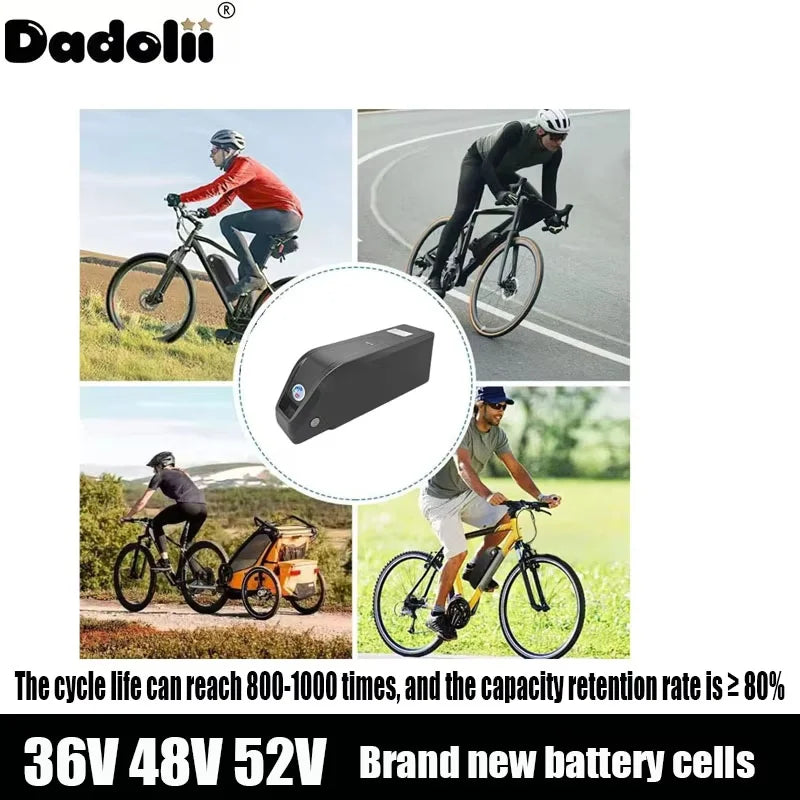 Hailong Battery BatBR for Electric Bicycle, 36V, 48V, 52V, 20Ah, 24Ah, Mountain Bike, 18650, 21700, 1000, 750W, Bafang 500W,