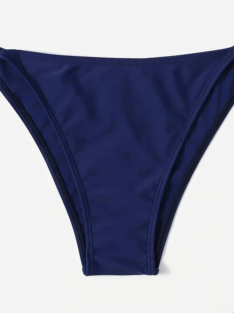 Maillots de bain string Bikini ensemble Sexy nouveau bleu marine maillots de bain femme Sexy maillots de bain Bikinis Triangle pansement femme maillots de bain