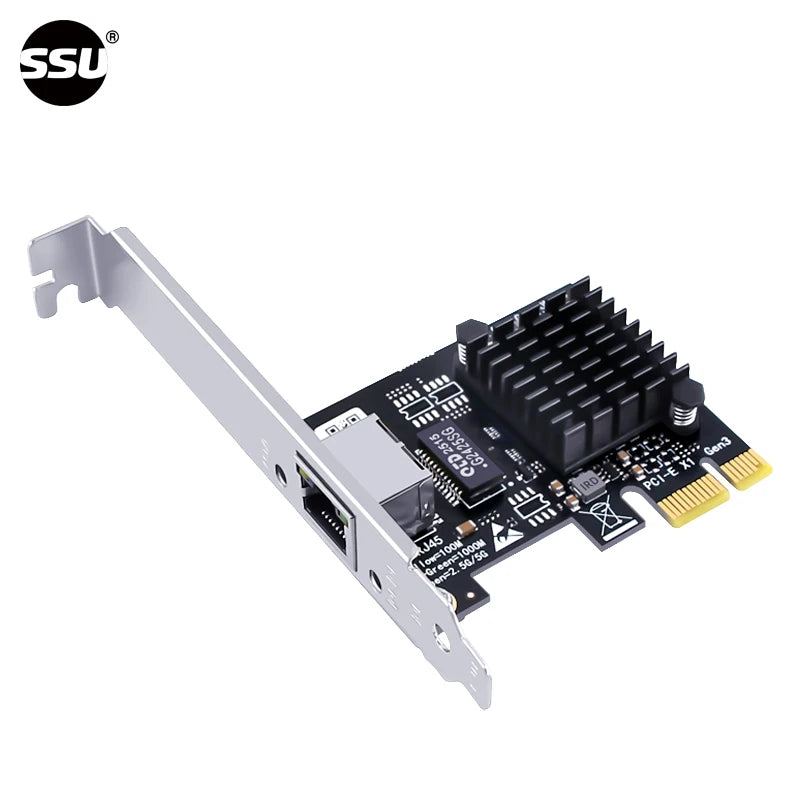 Ordinateur 5G carte réseau filaire Ethernet 5Gbps ordinateur de bureau PCI-E x1 à 5G adaptateur réseau 5000Mbps, adapté pour Windows 10/11