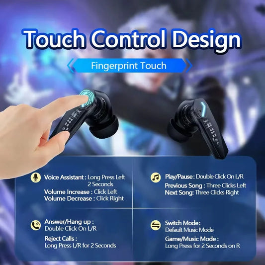 Auriculares inalámbricos Lenovo GM2 Pro Bluetooth 5.3 para juegos, baja latencia, modo dual, música, auriculares deportivos intrauditivos con micrófono