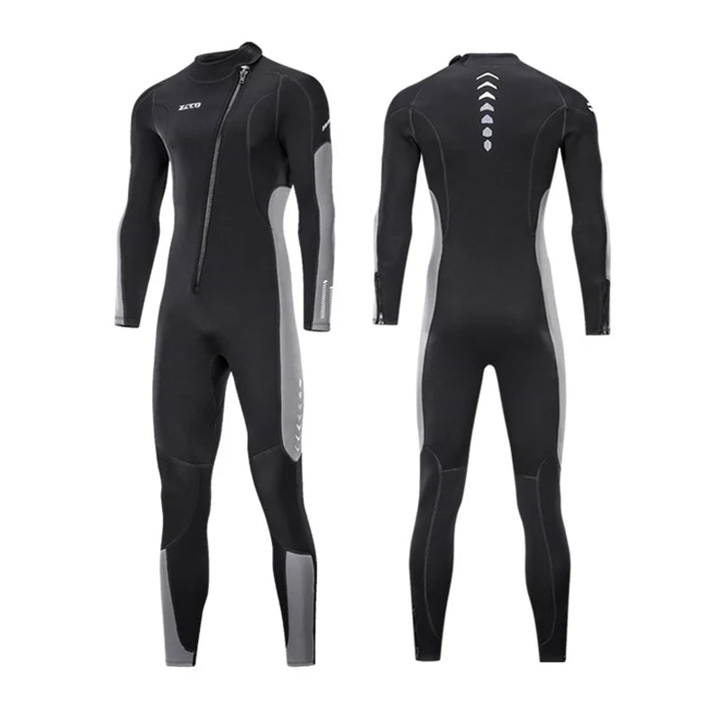 Combinaison de plongée en néoprène pour hommes, 3MM, manches longues, plongée en apnée, une pièce, Surf, pêche, maillots de bain thermiques
