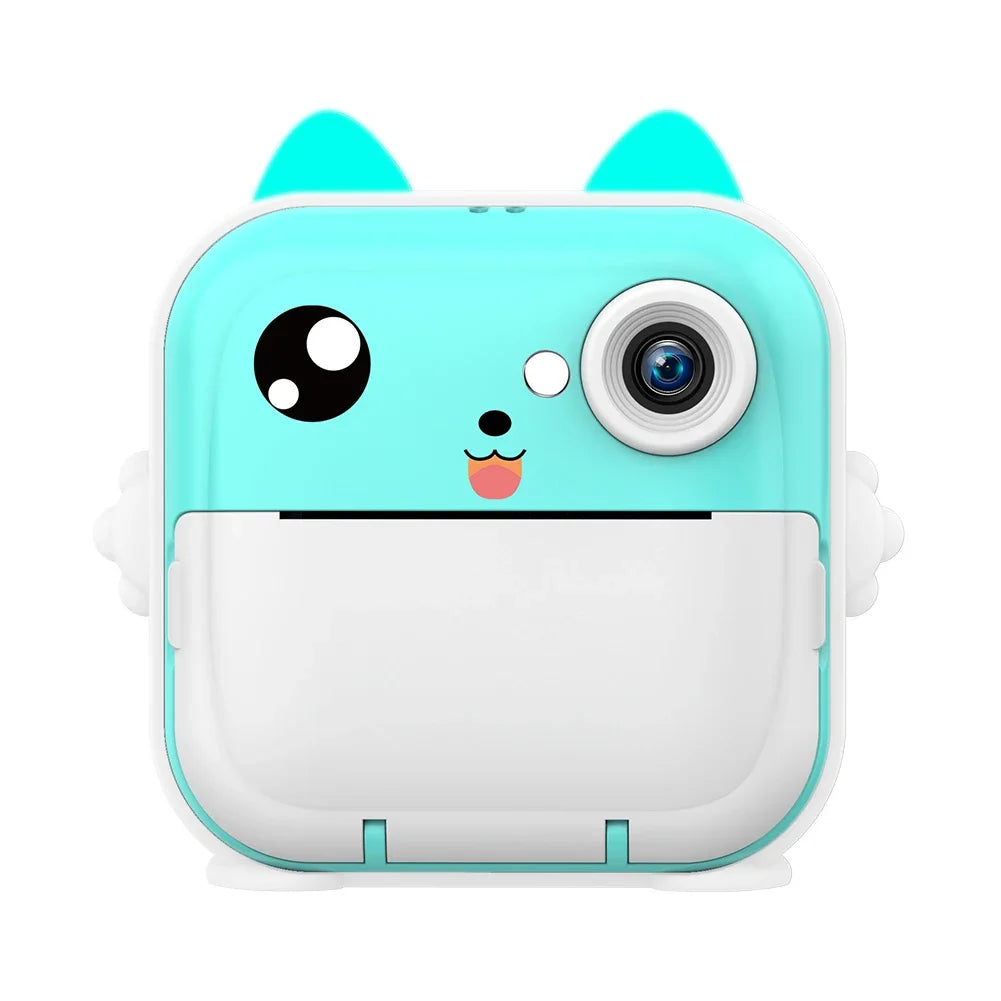 Appareil photo à impression instantanée pour enfants, mini imprimante thermique, écran IPS 2.4 pouces, vidéo HD 2400W, appareil photo numérique, cadeaux d'anniversaire pour garçons et filles