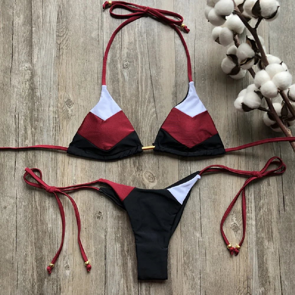 2023 Sexy Bikini multicolore maillot de bain femmes maillots de bain Push Up côtelé Bikini ensemble brésilien maillot de bain vêtements de plage baigneur Biquini