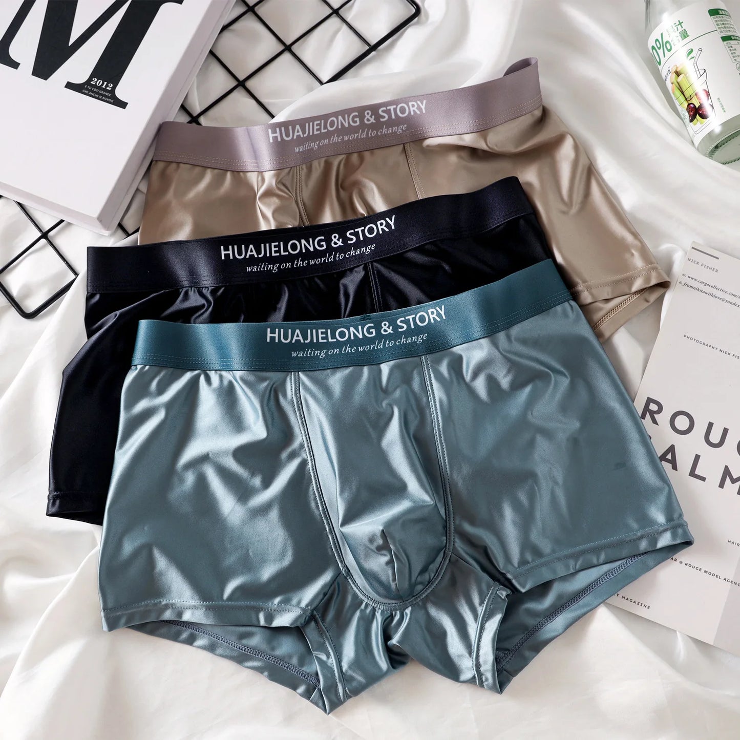 Boxer Satin Soie Homme — Respirant, Mince & Sans Couture
