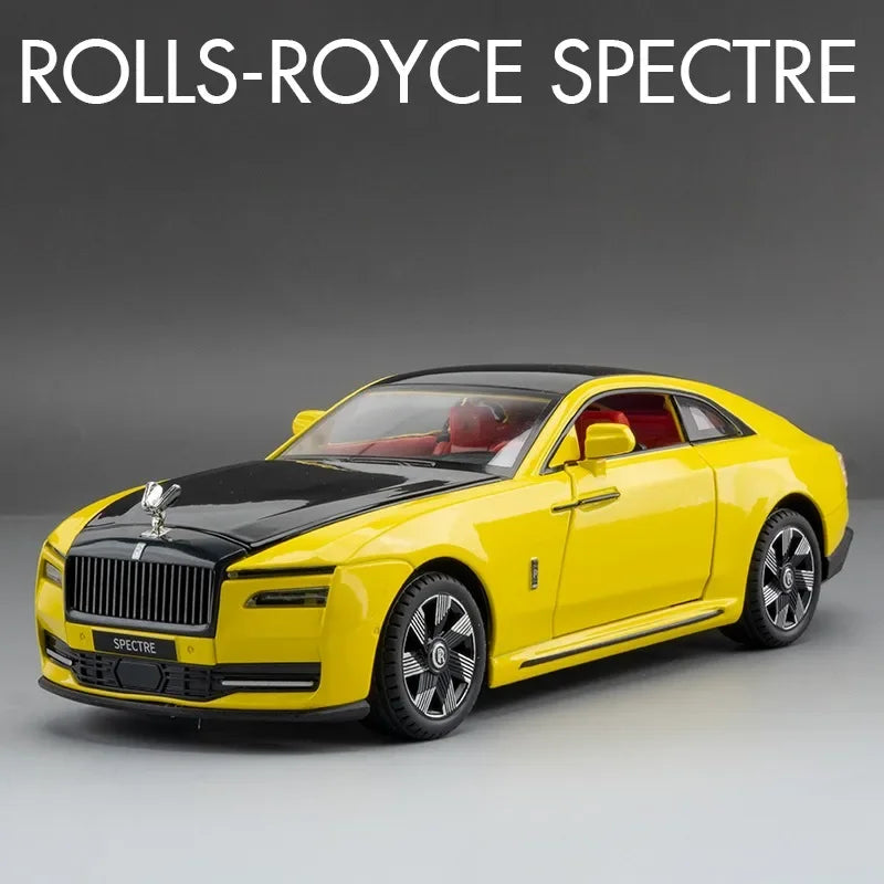 Rolls Royce Spectre Alloy Car Model for Boys, Simulation, Sound, Light, Collectible Metal Toys, Vehicles, Tire, Child, 1/24 Scale
