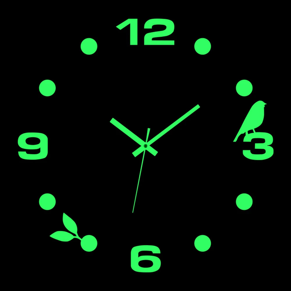 Wall clock DIY Luminous Wall Clock Quartz Watch Acrylic Mirror Stickers Wall Clock Wall Decoration Hot Home Decoration
