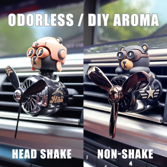 Inodore bricolage parfum ornement avion pilote ours voiture désodorisant décoration accessoires arôme évent clip parfumé diffuseur hommes