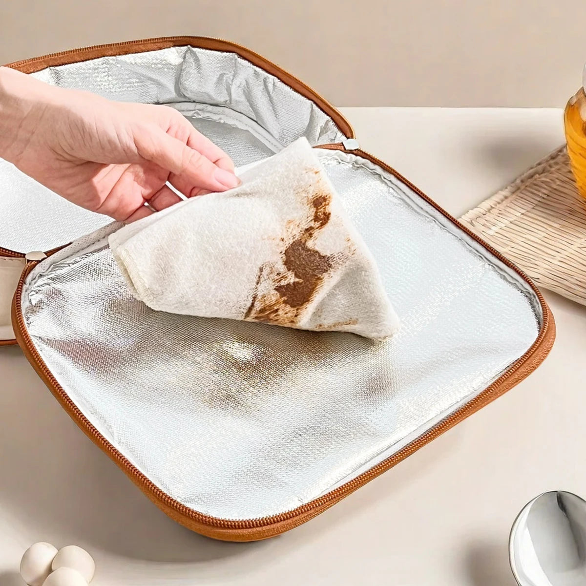 Fiambrera térmica de capibara bonito para estudiantes y niños, bolsa térmica portátil de gran capacidad a prueba de fugas para alimentos, nevera reutilizable para picnic