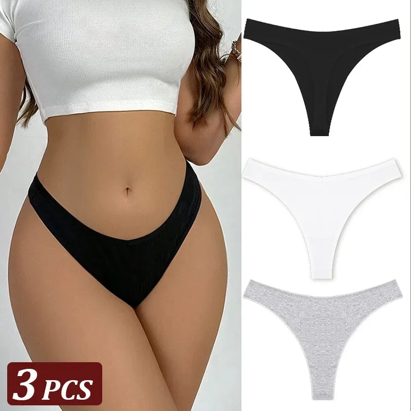 String Sans Couture Coton Femme — Lot de 3 Pièces Confort Quotidien