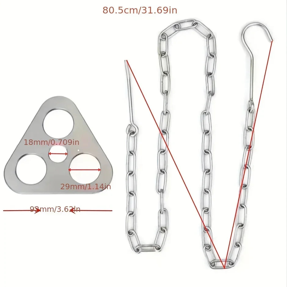 Trépied barbecue camping en acier inoxydable – Support suspendu portable et détachable pour feu de joie