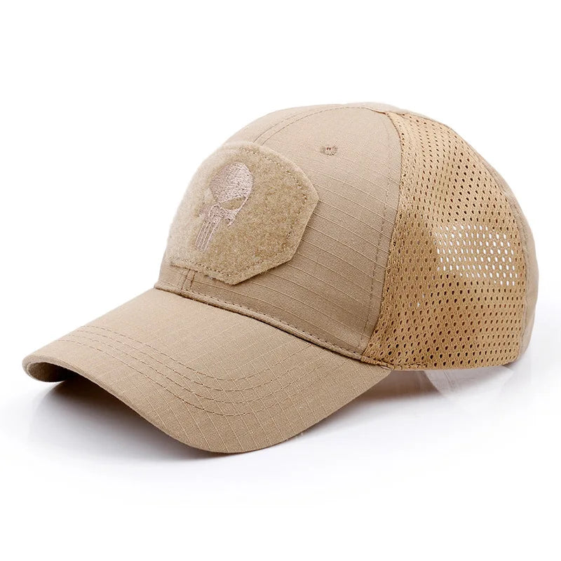 Casquette de Baseball en maille pour hommes et femmes, Camouflage, crâne, réglable, Airsoft, tactique de randonnée en plein air, nouvelle collection été 2024
