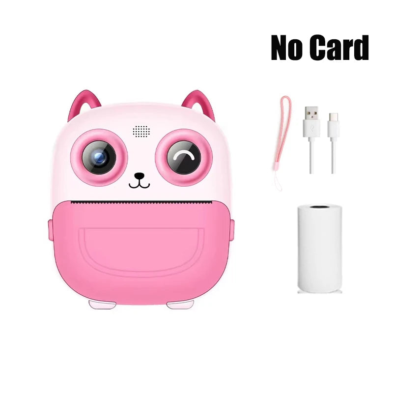 Nouvelle caméra pour enfants abeille caméra instantanée 1080P HD double objectif Selfie appareil photo numérique impression pour filles garçons cadeaux d'anniversaire de noël jouets